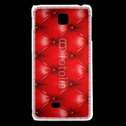 Coque LG F5 Capitonnage cuir rouge