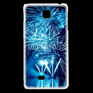 Coque LG F5 Feu d'artifice en noir et bleu