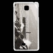 Coque LG F5 Pêcheur noir et blanc