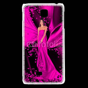 Coque LG F5 Mode robe longue fushia