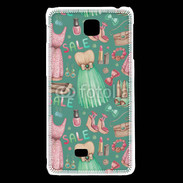 Coque LG F5 Fond fashion rose et vert