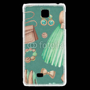 Coque LG F5 Fond fashion vert et marron 2