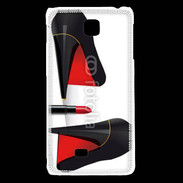 Coque LG F5 Escarpins et tube de rouge à lèvres