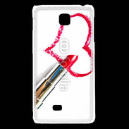Coque LG F5 Coeur avec rouge à lèvres