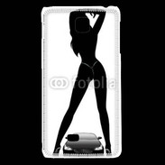 Coque LG F5 Silhouette sexy avec voiture
