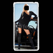 Coque LG F5 Femme blonde sexy voiture noire