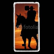 Coque LG F5 Silhouette de cowboy