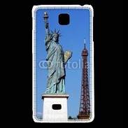 Coque LG F5 Statue de la liberté et tour Eiffel