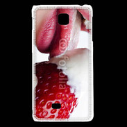Coque LG F5 Fraise et bouche 2