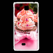 Coque LG F5 Cupcake et ruban rose