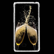 Coque LG F5 Coupes de champagne sur fond noir