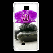 Coque LG F5 Orchidée violette sur galet noir