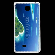 Coque LG F5 île en former de cœur au milieu de la mer