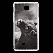 Coque LG F5 Lionne en noir et blanc