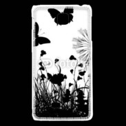 Coque LG F5 Papillon en noir et blanc