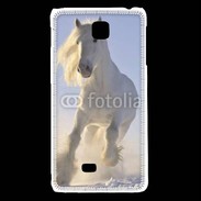 Coque LG F5 Cheval blanc dans la neige