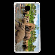 Coque LG F5 Groupe d'éléphants à la rivière