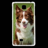 Coque LG F5 Chien Colley marron et blanc