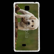 Coque LG F5 Chiot labrador avec pomme de pin