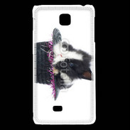 Coque LG F5 Lapin noir et blanc dans un chapeau