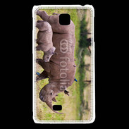Coque LG F5 Rhinocéros et son petit