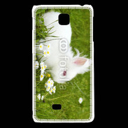 Coque LG F5 Lapin blanc dans l'herbe
