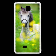 Coque LG F5 Poney Shetland gris et blanc