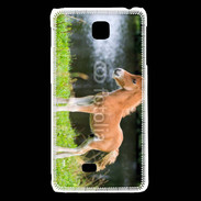 Coque LG F5 Poulain marron et blanc