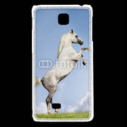 Coque LG F5 Cheval arable robe grise