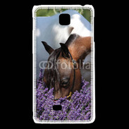 Coque LG F5 Cheval sentant la lavande 