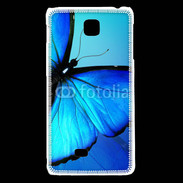 Coque LG F5 Papillon sur fond bleu