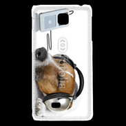 Coque LG F5 Chien écoutant de la musique