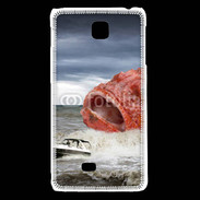 Coque LG F5 Enorme poisson chassant bateau de pêcheurs