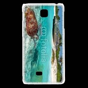 Coque LG F5 Belle plage avec tortue