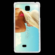 Coque LG F5 Femme à chapeau de plage