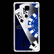 Coque LG F5 Poker bleu et noir 2