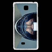 Coque LG F5 homme avec casque de moto