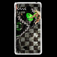 Coque LG F5 Femme sexy moto 4