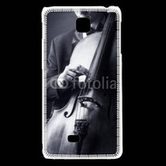 Coque LG F5 Violoncelliste en noir et blanc 5