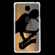 Coque LG F5 Saxophoniste au couché de soleil