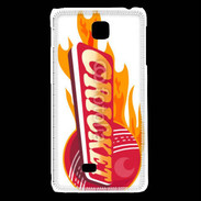 Coque LG F5 Cricket balle flamme