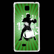 Coque LG F5 Illustration football américain sur fond vert