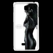 Coque LG F5 Femme nue body painting noir et blanc 4