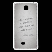 Coque LG F5 Tentation Gris Citation Oscar Wilde