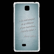 Coque LG F5 Tentation Turquoise Citation Oscar Wilde