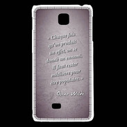 Coque LG F5 Chaque fois Violet Citation Oscar Wilde