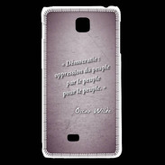 Coque LG F5 Démocratie Violet Citation Oscar Wilde