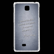 Coque LG F5 Dieux prières Bleu Citation Oscar Wilde