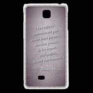 Coque LG F5 Enfants parents Violet Citation Oscar Wilde