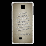 Coque LG F5 Esprits légers Sepia Citation Oscar Wilde